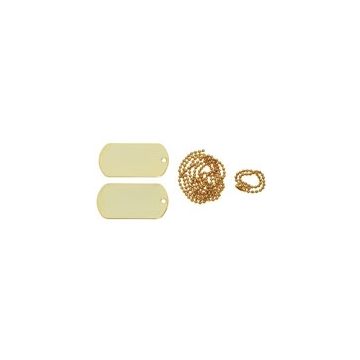 US Erkennungsmarke - Goldfarben - mit Ketten - Nr. US4813