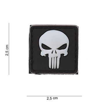 Rubber Patch "The Punisher", Größe: 25 x 25 mm