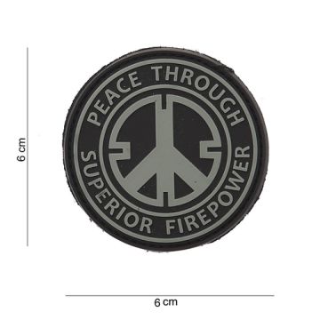 Rubber Patch "Peace through superior Firepower" Größe: Ø 60 mm