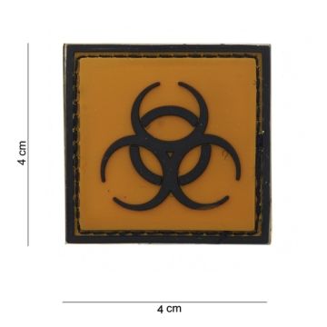 Rubber Patch  "A B C"  | Größe 40 x 40 mm, orange/schwarz
