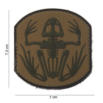 Rubber Patch "Froschskelett", Braun > 70 x 75 mm