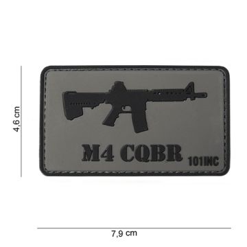 Rubber Patch  "M4 CQBR"  | Größe 46 x 79 mm, grau