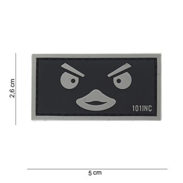 Rubber Patch " Ente " , schwarz | 50 x 26 mm