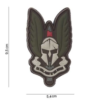 Rubber Patch " We will fight" grau, Gr. 54 x 95 mm