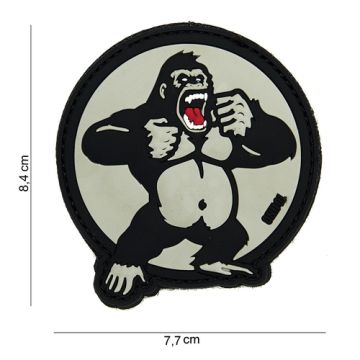Rubber Patch " Gorilla ", weiß Größe: 84 x 77 mm