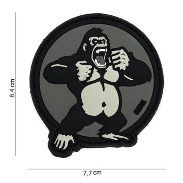 Rubber Patch " Gorilla ", grau Größe: 84 x 77 mm