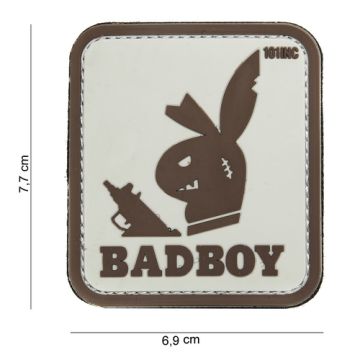 Rubber Patch BADBOY, beige: 77 x 69 mm