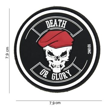 Rubber Patch " Death or Glory ",  Größe Ø 79 mm