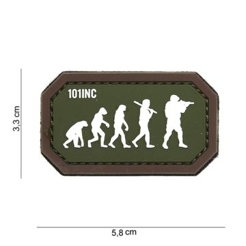 Rubber Patch  " Evolution "  | Größe 33 x 58 mm, grau / weiß