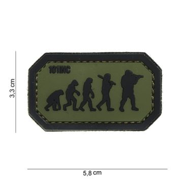 Rubber Patch  " Evolution "  | Größe 33 x 58 mm, grau / schwarz