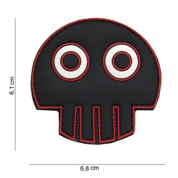 Rubber Patch " BOG EYE Skull ",  Größe 68 x 61 mm