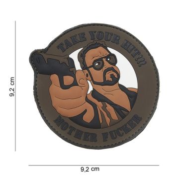 Rubber Patch " Take your Hit ", braun : Ø 92 mm