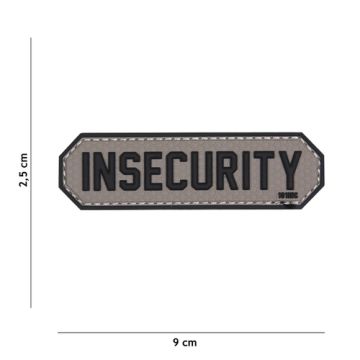 Rubber Patch " INSECURITY" , Gr. 90 x 25 mm