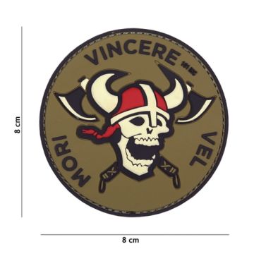 Rubber Patch " Wkinger" braun, Ø 80 mm