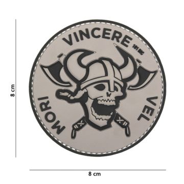 Rubber Patch " Wikinger" grau, Ø 80 mm