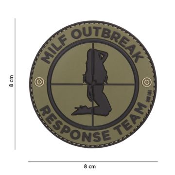 Rubber Patch " Milf Outbreak " , oliv Ø  80 mm