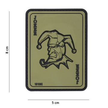 Rubber Patch Joker oliv, Größe 50 x 80 mm