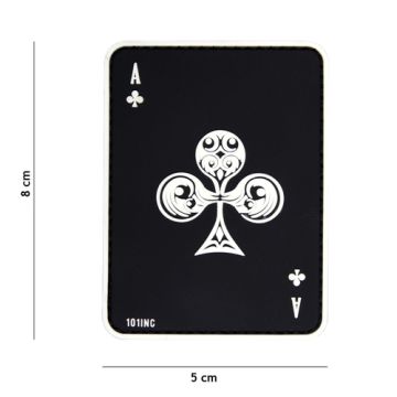 Rubber Patch Kreuz Ass schwarz, Größe 50 x 80 mm