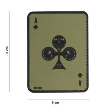 Rubber Patch Kreuz Ass oliv, Größe 50 x 80 mm