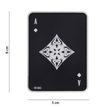 Rubber Patch Pik Ass schwarz, Größe 50 x 80 mm