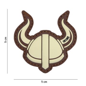 Rubber Patch " Wikinger Helm " beige, Gr. 50 x 50 mm
