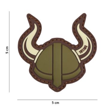 Rubber Patch " Wikinger Helm " braun, Gr. 50 x 50 mm