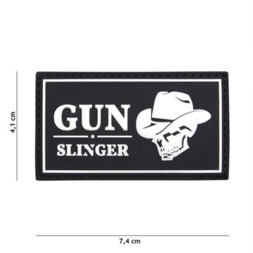 Rubber Patch " Gun Slinger",  Größe 74 x 41 mm