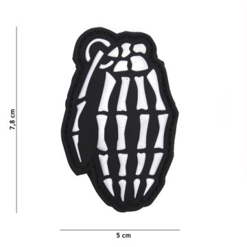 Rubber Patch " Skelettgranate ",  Größe 50 x 78 mm
