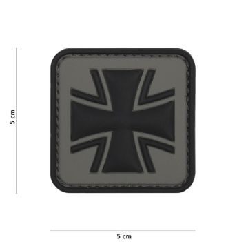 Rubber Patch Bundeswehr-Kreuz ► grau in Gr. 5 x 5 cm